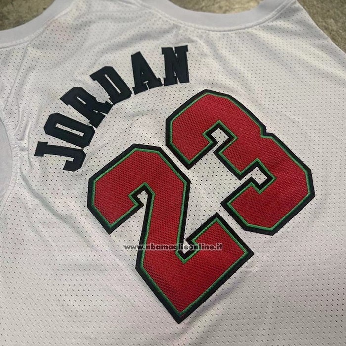 Maglia Chicago Bulls Michael Jordan No 23 Mitchell & Ness 1997-98 Bianco2